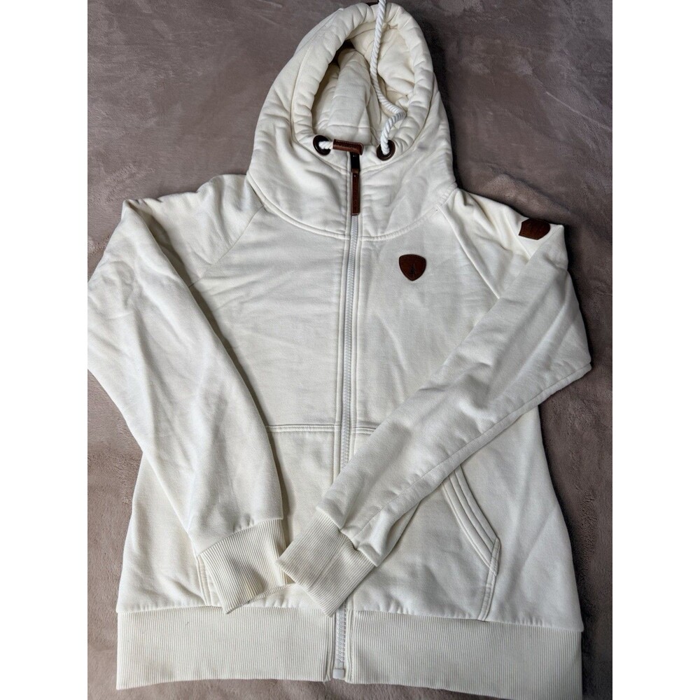 Wanakome Hestia Heather Oatmeal High Collar Full-Zip Sweatshirt Size M